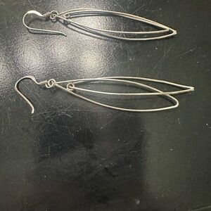 Delicate Double-Leaf Drop Earrings - Silver 925 stamped